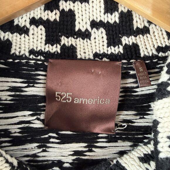 525 America Cardigan Sweater S Black And White Houndstooth Large Button Down - Picture 7 of 14